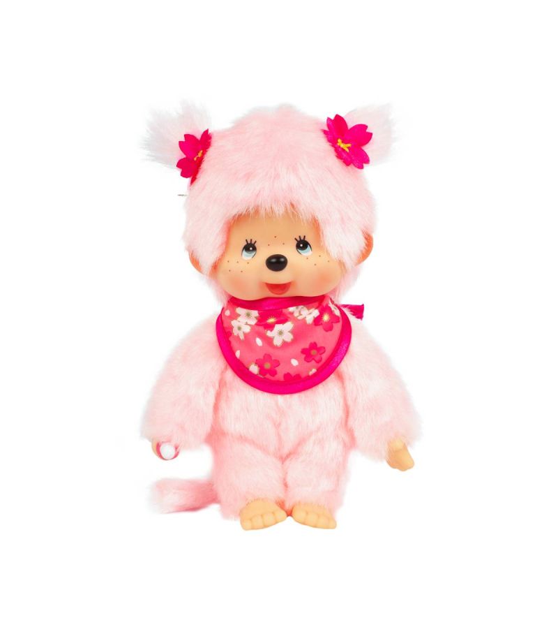 Bandai Monchhichi Sakura Cherry Blossom Girl 16.5cm Plush Soft Toy