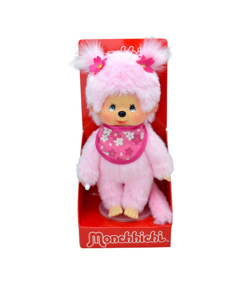 Bandai Monchhichi Sakura Cherry Blossom Girl 16.5cm Plush Soft Toy