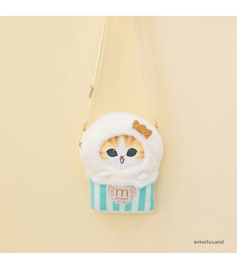 Mofusand Ice Cream Collection Gren Plush Crossbody Bag