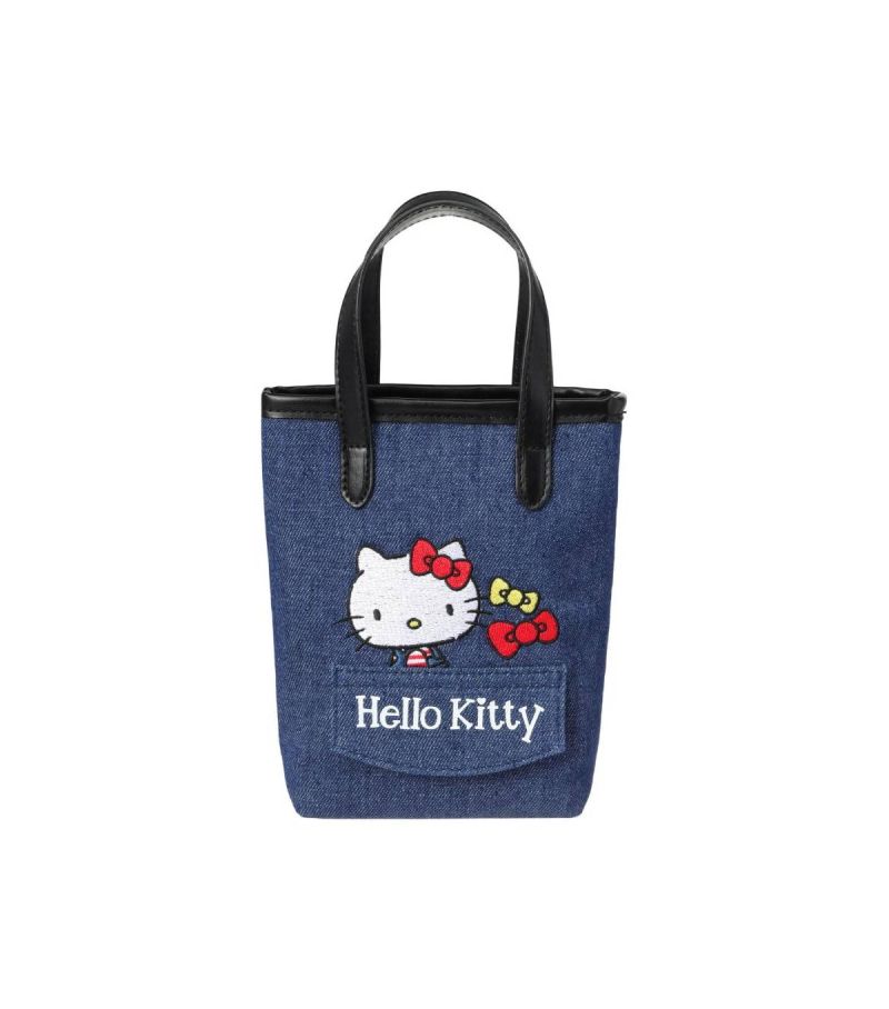Sanrio Hello Kitty & Friends Denim Collection Embroidered Handheld Crossbody Tote Bag