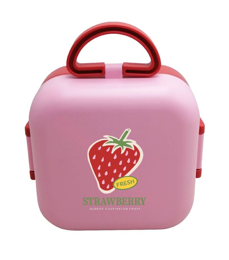 MINISO Strawberry Series Pink Lunch Box with Handle 1150ml