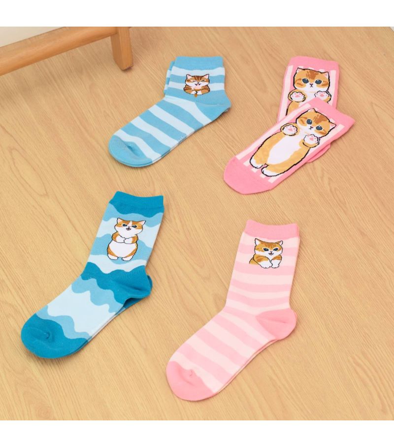 Mofusand Ice Cream Series Blue Socks