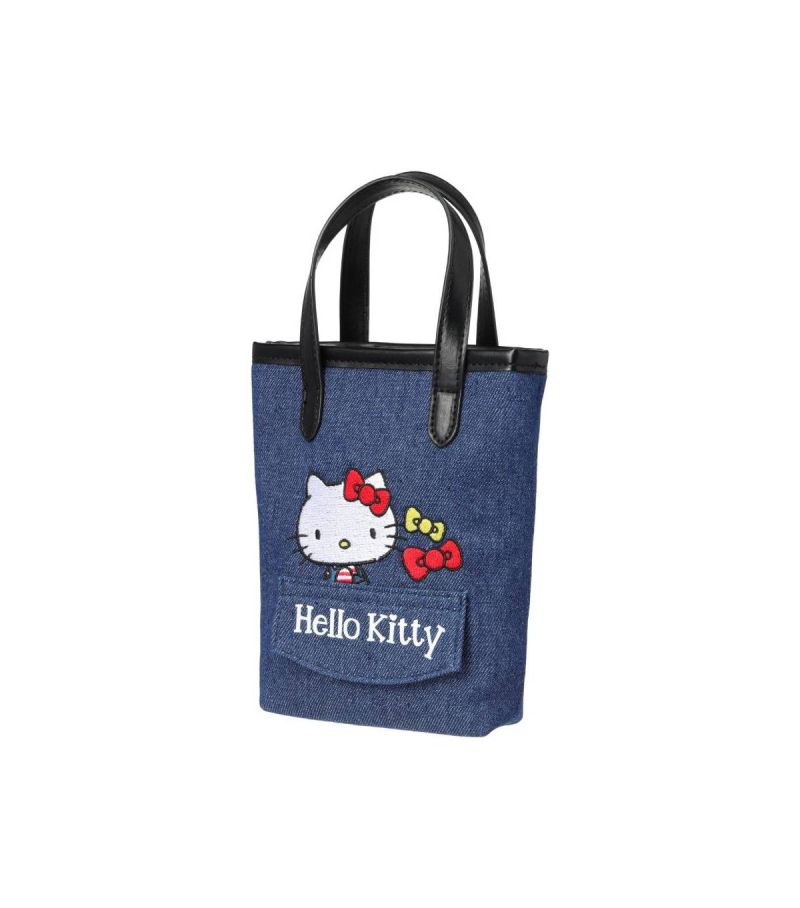 Sanrio Hello Kitty & Friends Denim Collection Embroidered Handheld Crossbody Tote Bag