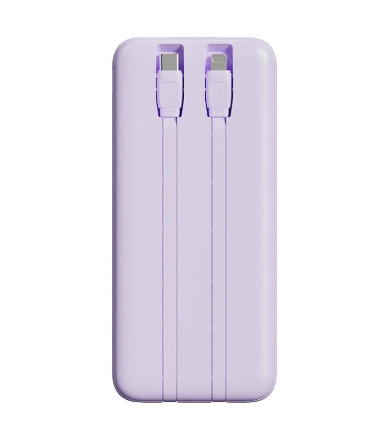 9000mAh Purple Built in Dual Cable Power Bank Model: C103