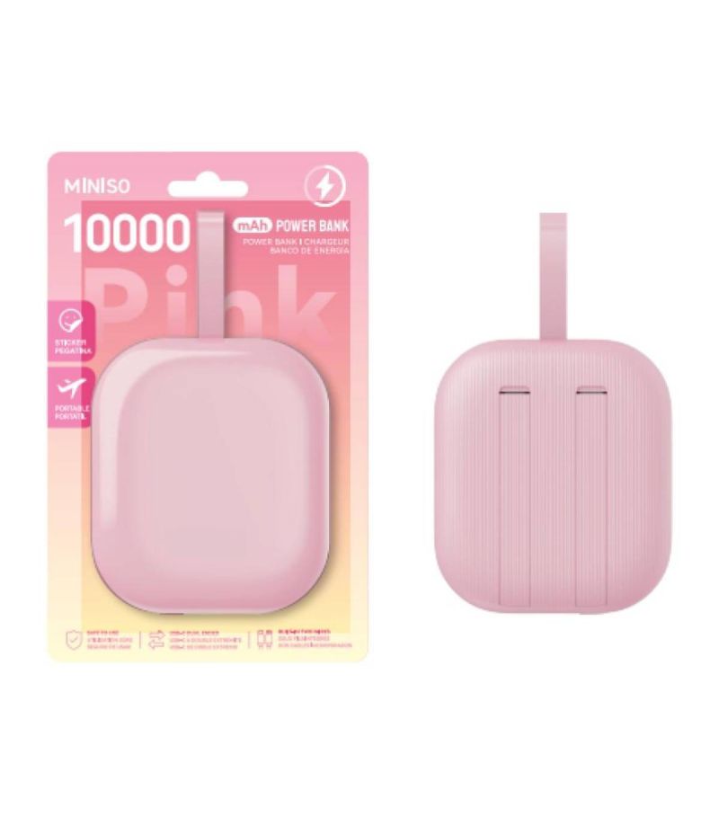 MINSIO Mini Berry 10000mAh Power Bank Pink with Cable Model: X-001
