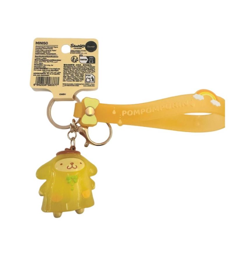 Sanrio Hello Kitty & Friends Pompompurin Raincoat Figure Keychain