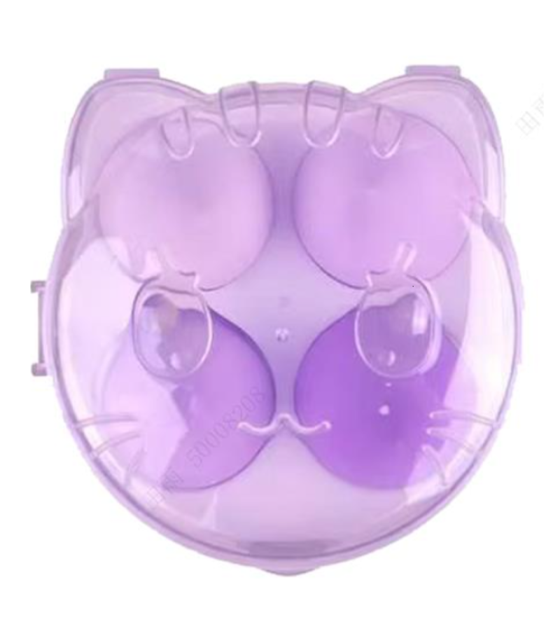 MINISO Makeup Sponge 4 Piece Set & Kitten Storage Case