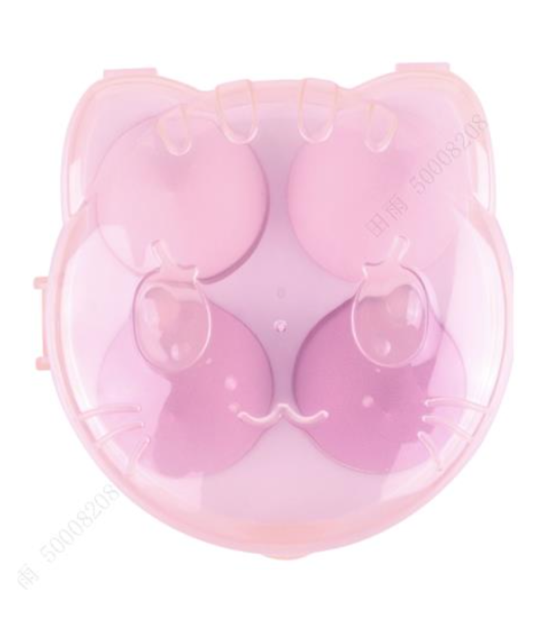 MINISO Makeup Sponge 4 Piece Set & Kitten Storage Case