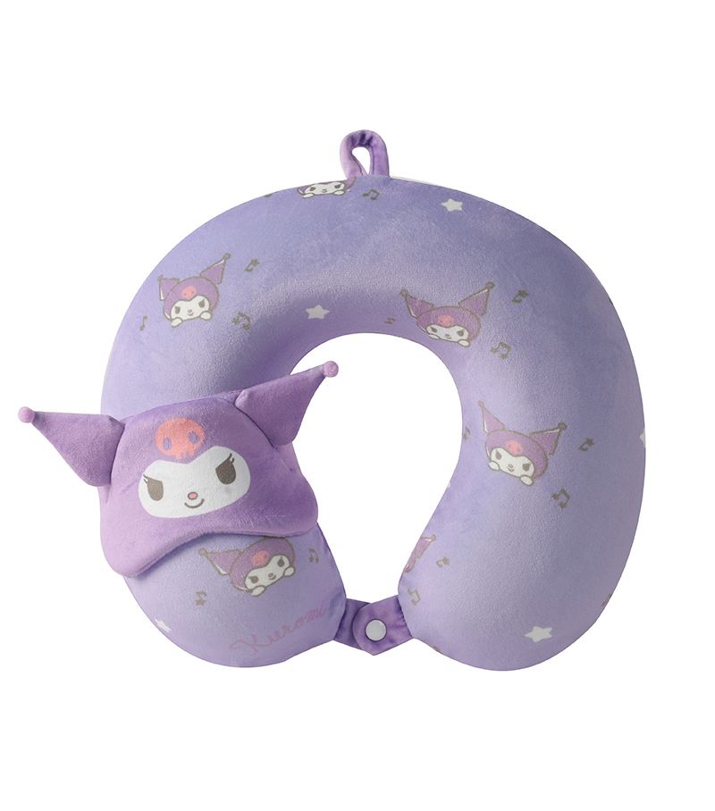Sanrio Kuromi Memory Foam Neck Pillow with Sleep Mask