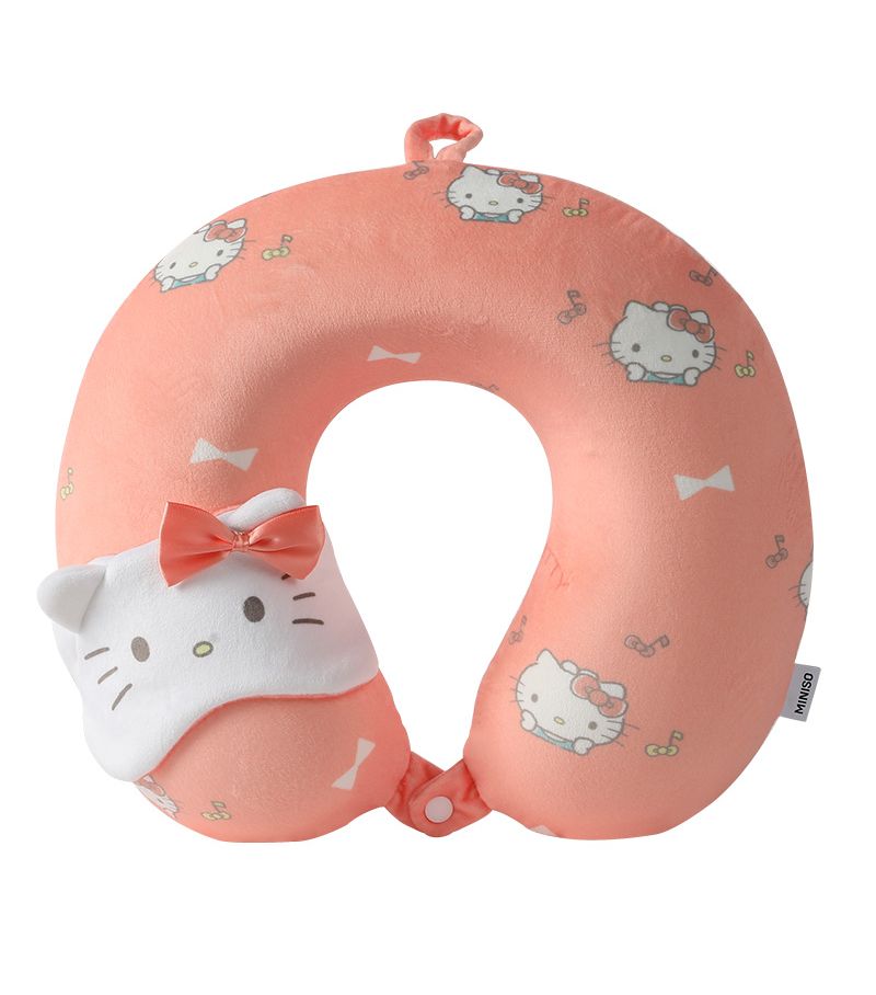 Sanrio Hello Kitty Memory Foam Neck Pillow with Sleep Mask