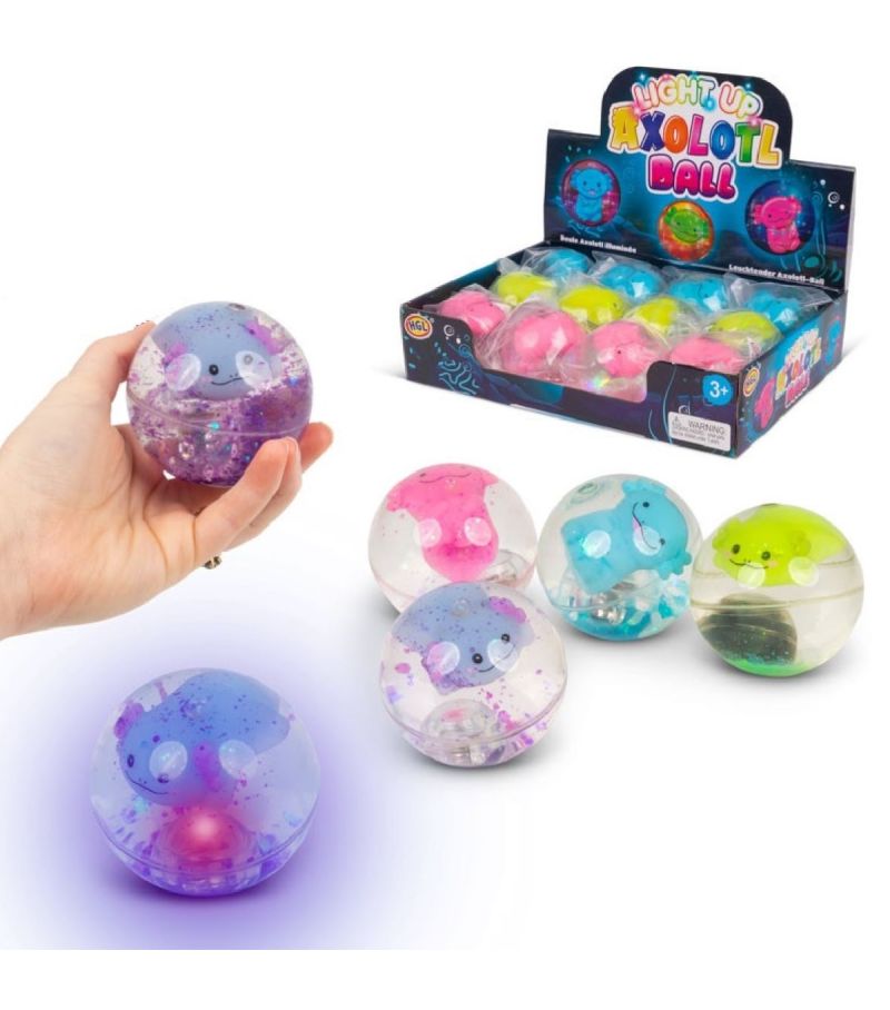 Flashing Light Up Axolotl Water Ball (Assorted Colours)