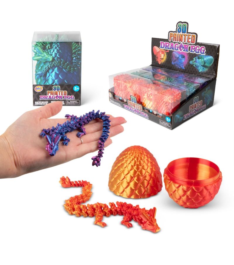 HGL 3D Printed Dragon Egg Squishy Fidget Toy Assorted colours