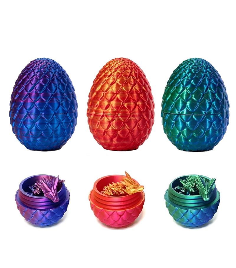 HGL 3D Printed Dragon Egg Squishy Fidget Toy Assorted colours