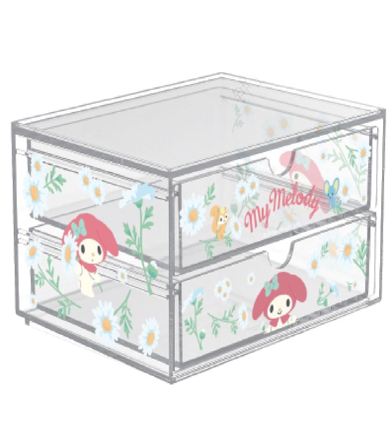 Sanrio My Melody Flower 2-Drawer Makeup Organiser