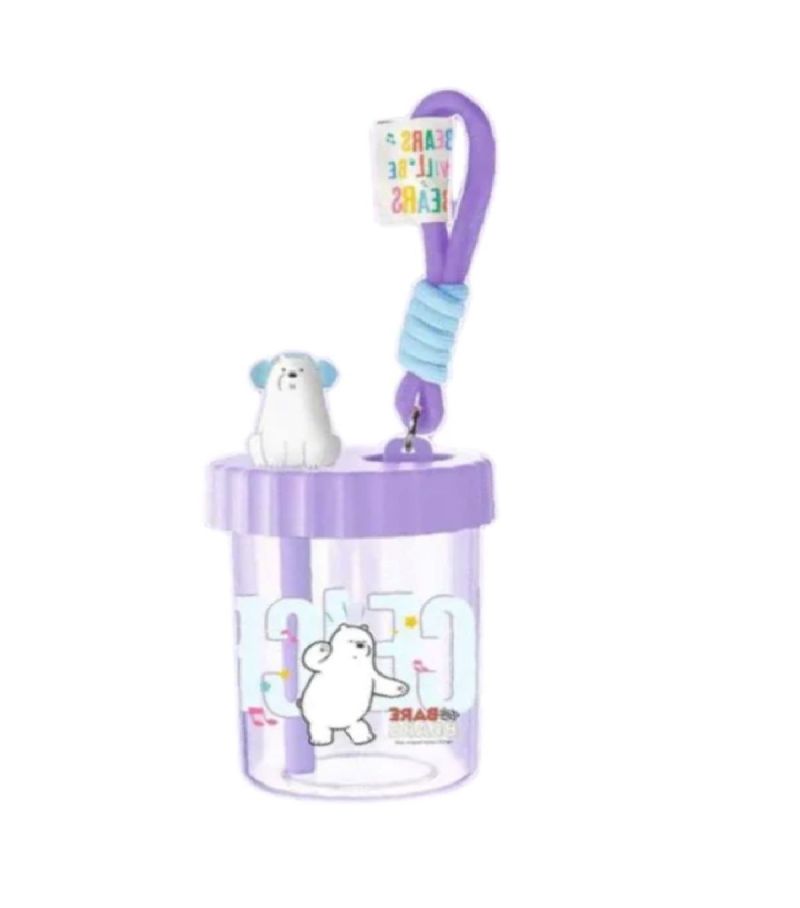 We Bare Bears Ice Bear Seaside Music Festival Plastic Bottle with Strap 520ml
