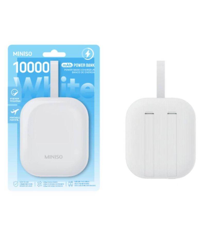 MINSIO Mini Berry 10000mAh Power Bank White with Cable Model: X-001