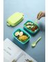 Colorful Double Layered Bento Box 980ml Green