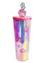 Daisy Minions Collection Double Wall Plastic Bottle with Straw (800mL)(Pink)