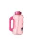 Large Capacity Cool Water Bottle with Straw and Handle, 1850mL (Rose Red)