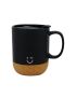 Ceramic Mug with Lid and Cork Base - 300mL (Black)
